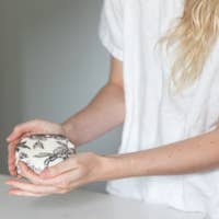 Load image into Gallery viewer, Black Floral Food Wrap Single Medium