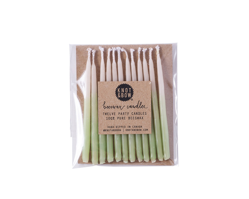 Mint Ombre Beeswax Birthday Candles