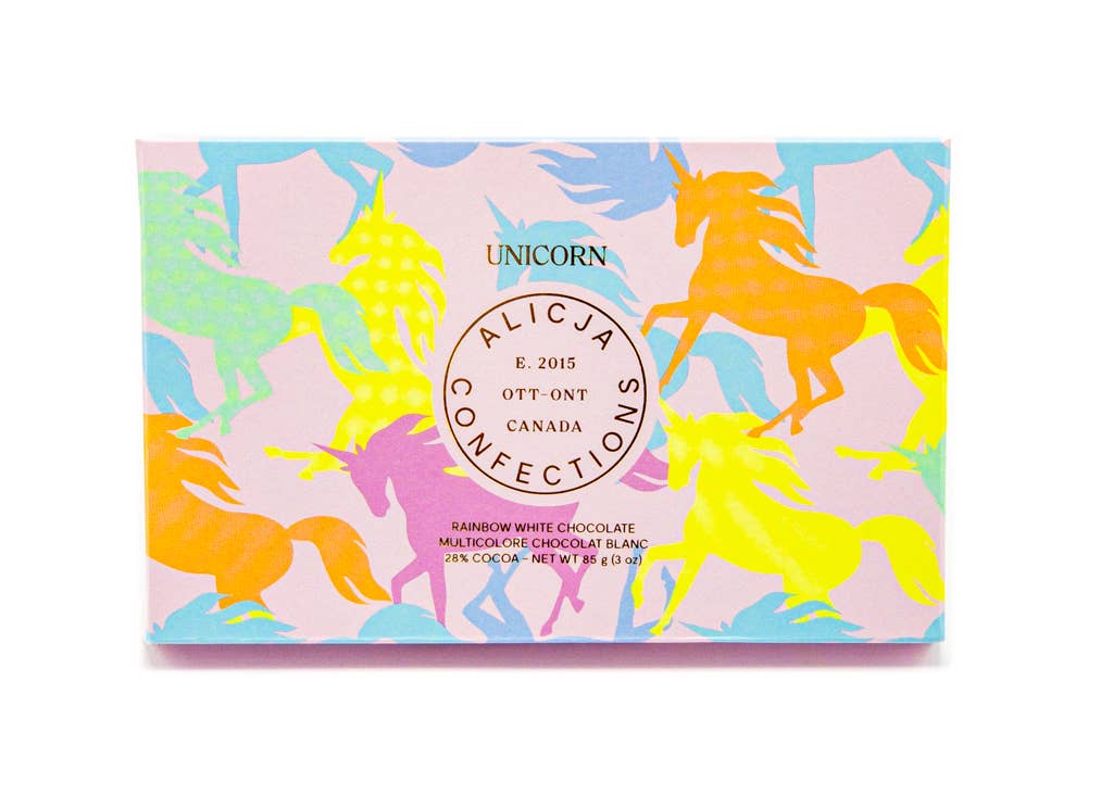 Unicorn White Postcard Chocolate Bar